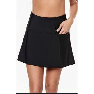 Miraclesuit Size 14 Tummy Control Black Fit & Flare Flair Swim Skirt Pocket